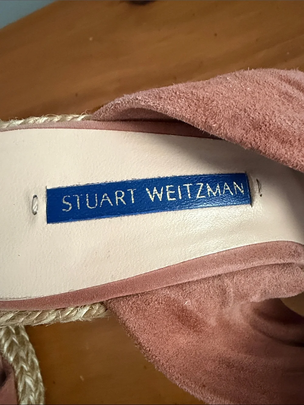 Stuart Weitzman Coral Suede Knotted Espadrille 3” Wedges